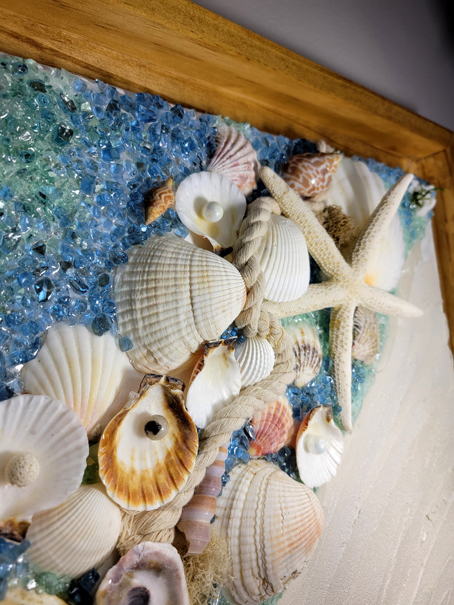 Medium Sea Green Handmade Seashell Artwork – Leggon's Legacy