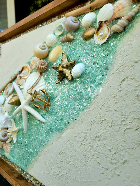 Teal Seashell Handmade Artwork – Leggon's Legacy
