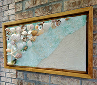 Medium Sea Green Handmade Seashell Artwork