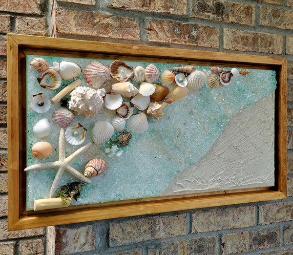 Medium Sea Green Handmade Seashell Artwork – Leggon's Legacy